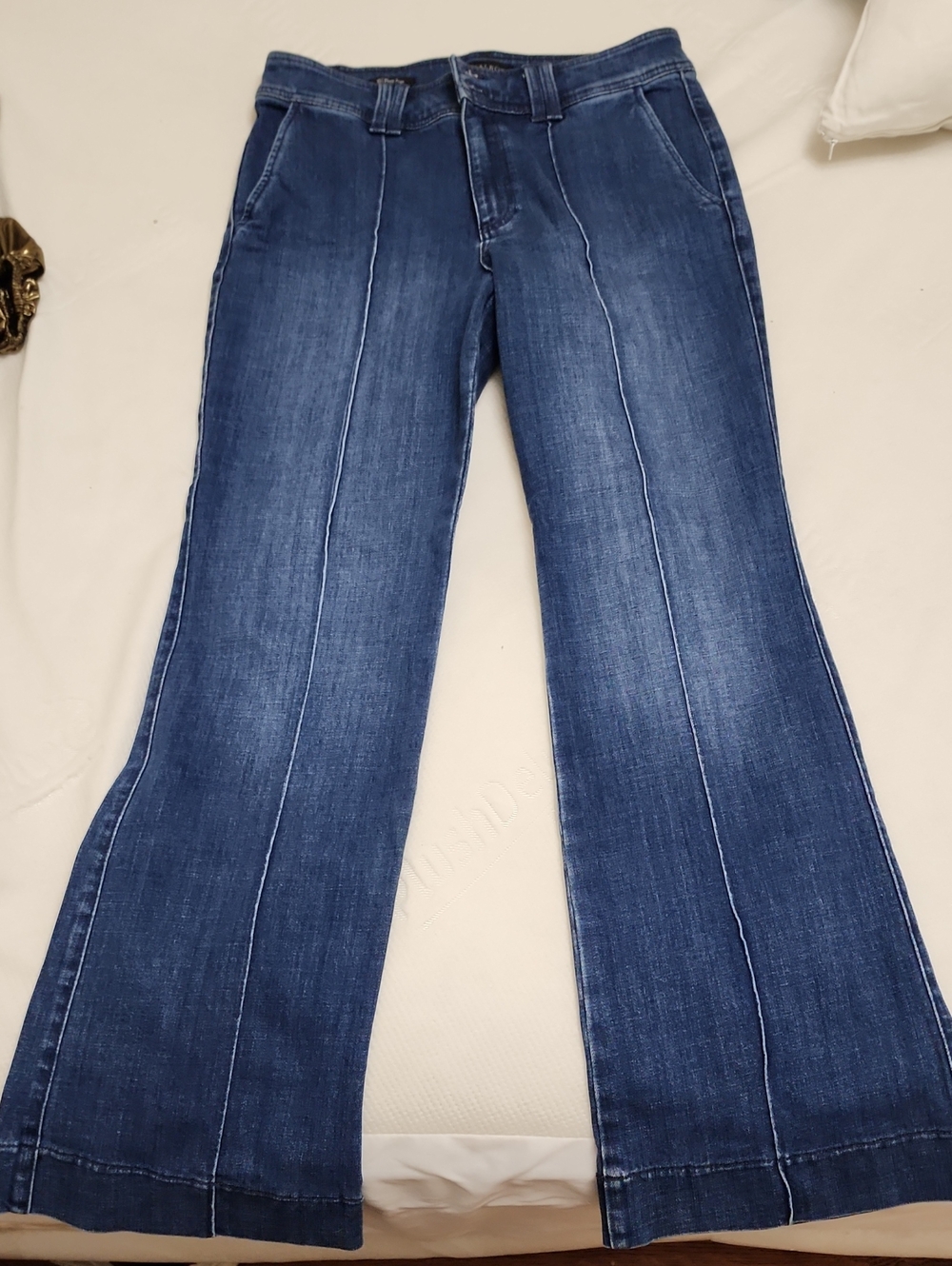 Talbots Size 10 High Rise Pintuck Front Flare Jeans